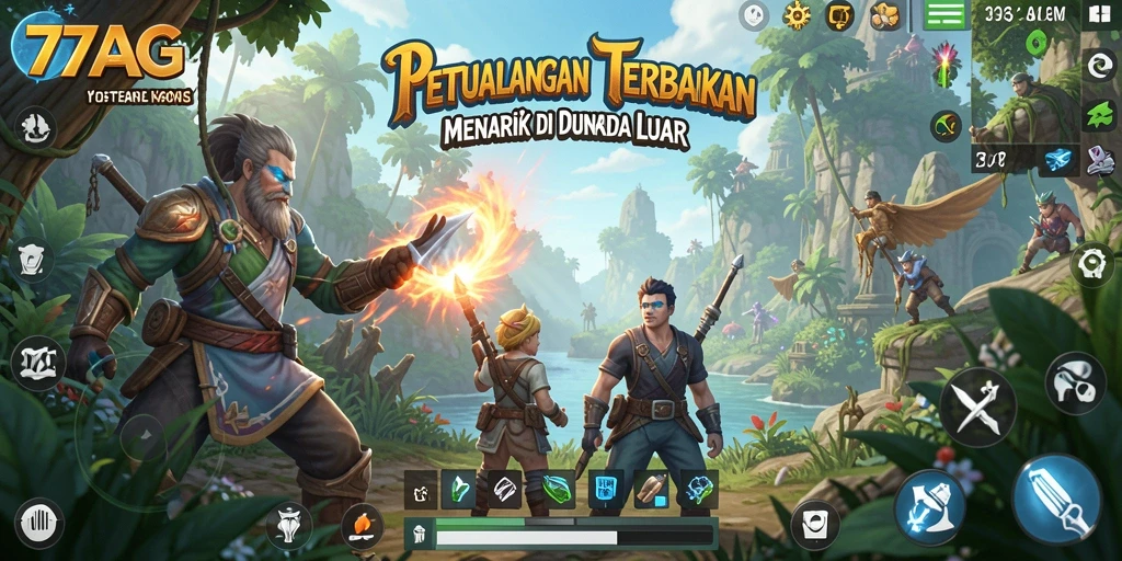 Tampilan epic dari dunia terbuka dalam gameplay 77AG.