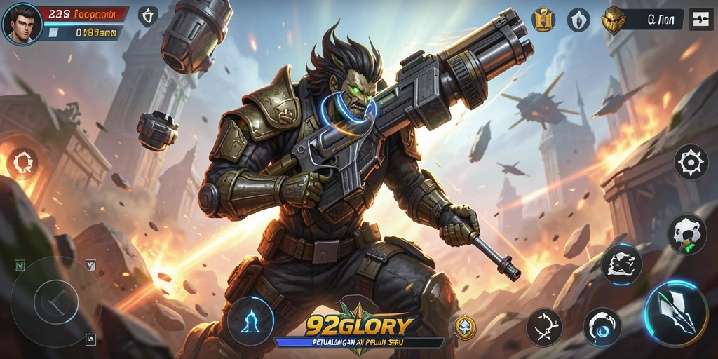 Tampilan gameplay seru 92GLORY dengan aksi intens.