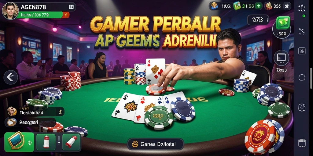 Tampilan menarik dari gameplay Poker di AGEN878.
