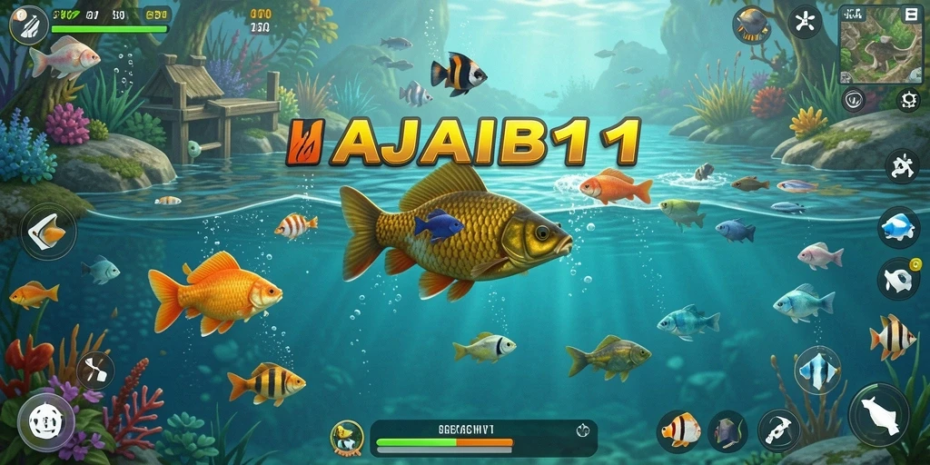 Tangkapan ikan yang spektakuler dalam gameplay AJAIB11.