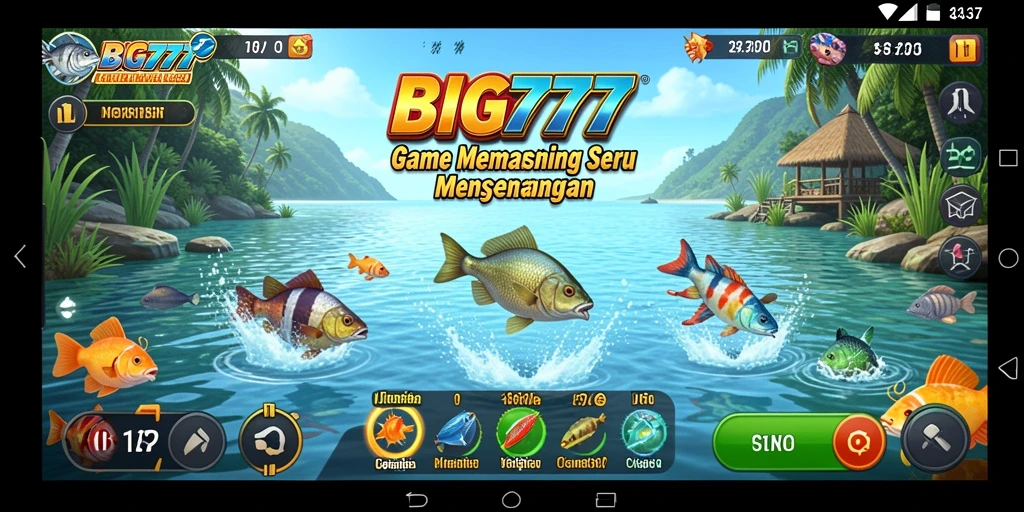 Screenshot gameplay BIG777 yang menunjukkan keseruan memancing ikan.