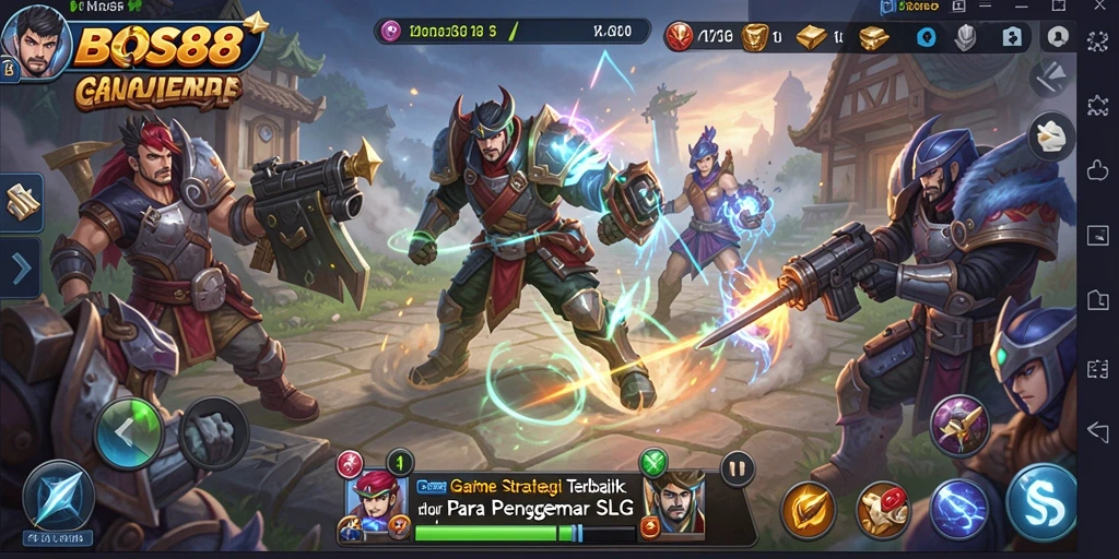 Tampilan gameplay menegangkan dengan strategi SLG yang mendalam.
