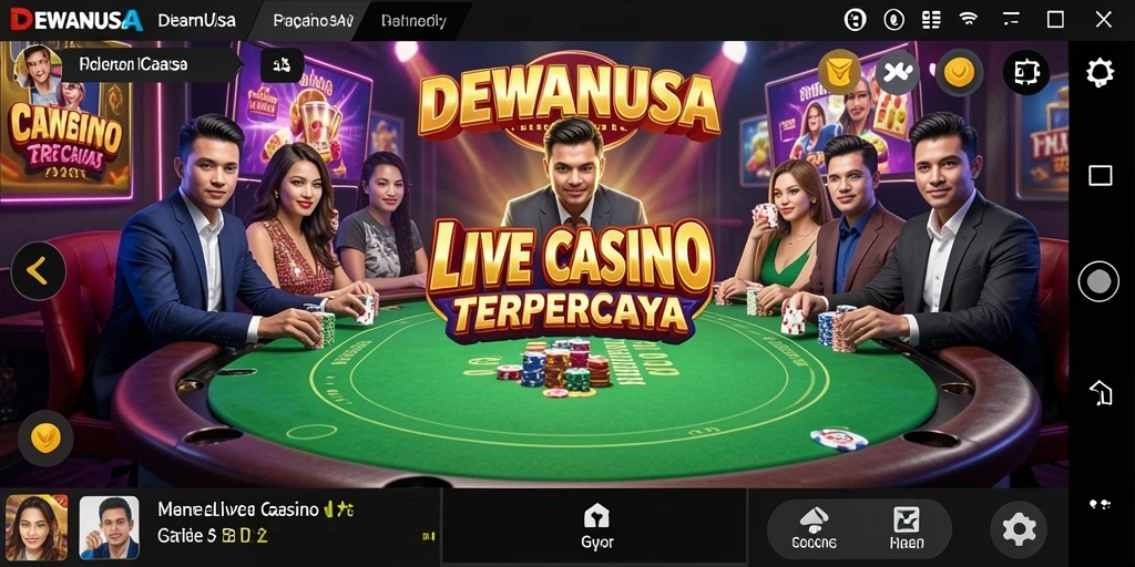Tampilan permainan Live Casino yang menarik dan interaktif di DEWANUSA.