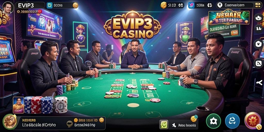 Tampilan gameplay Live Casino yang menarik dan interaktif di EVIP3.