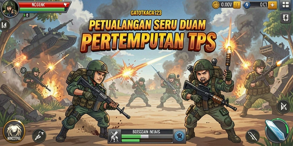 Tampilan seru gameplay <strong>GATOTKACA123</strong> dalam aksi TPS.