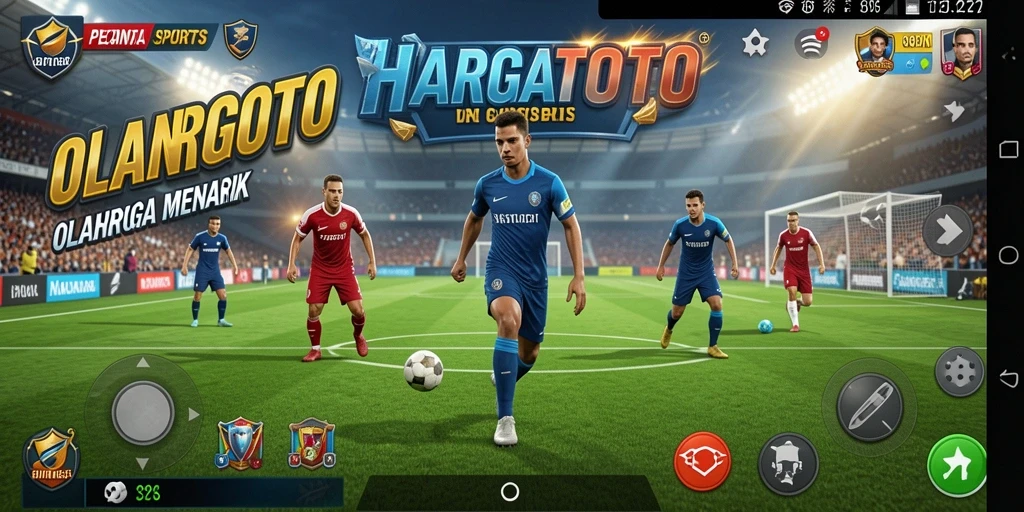 Tampilan gameplay HARGATOTO yang menarik di arena olahraga.