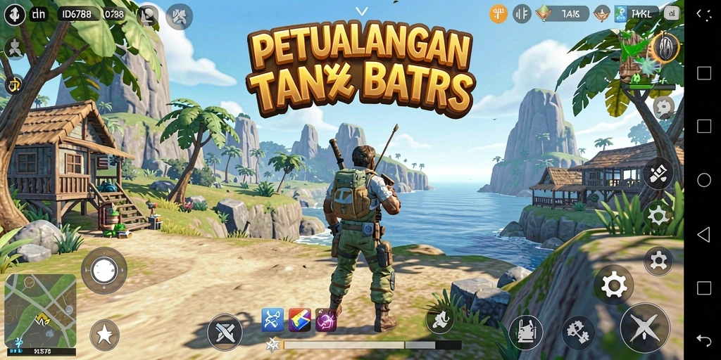 Screenshot gameplay menampilkan petualangan epik di dunia terbuka.