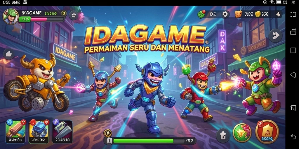 Screenshot gameplay IDAGAME menampilkan keseruan tingkat tinggi dalam permainan arcade.
