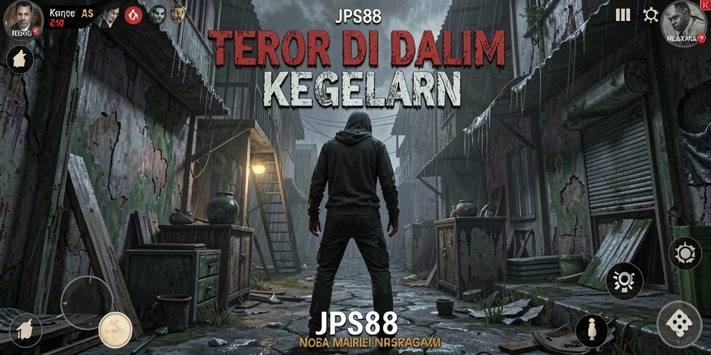 Tangkapan layar gameplay JPS88 menunjukkan suasana Horror yang mencekam.