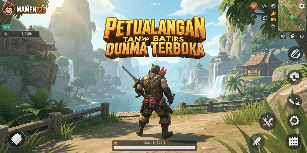 Tampilan screenshot MAMEN123 menampilkan petualangan yang mendebarkan di dunia terbuka.