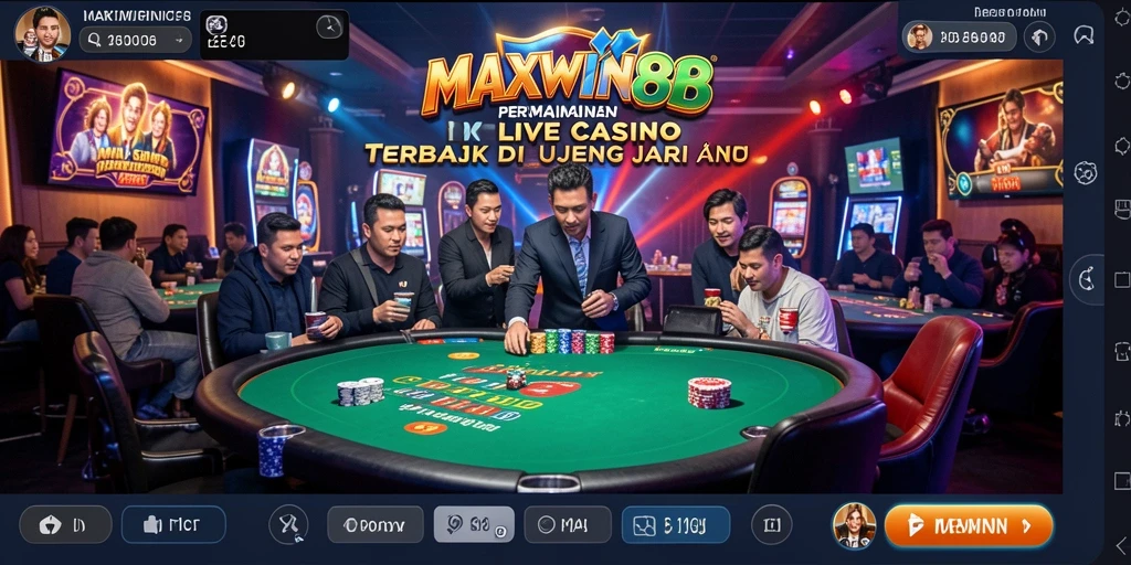 Tampilan gameplay Live Casino yang menarik dan interaktif di MAXWIN88.
