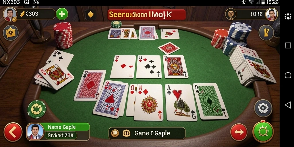 Tampilkan gameplay seru Gaple di NX303 yang menarik dan menantang.
