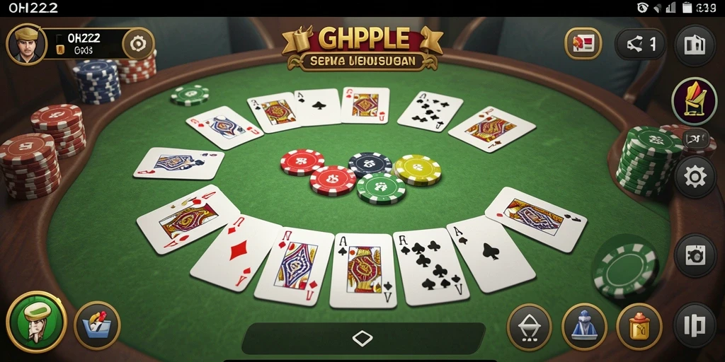 Tampilan menarik dari gameplay Gaple di OH222.