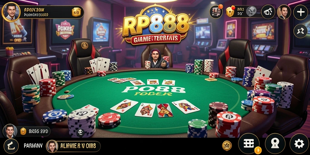 Tampilan gameplay seru dan menegangkan dari RP888 di poker.