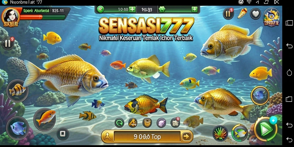 Tampilan menarik dari gameplay Tembak Ikan SENSASI777.