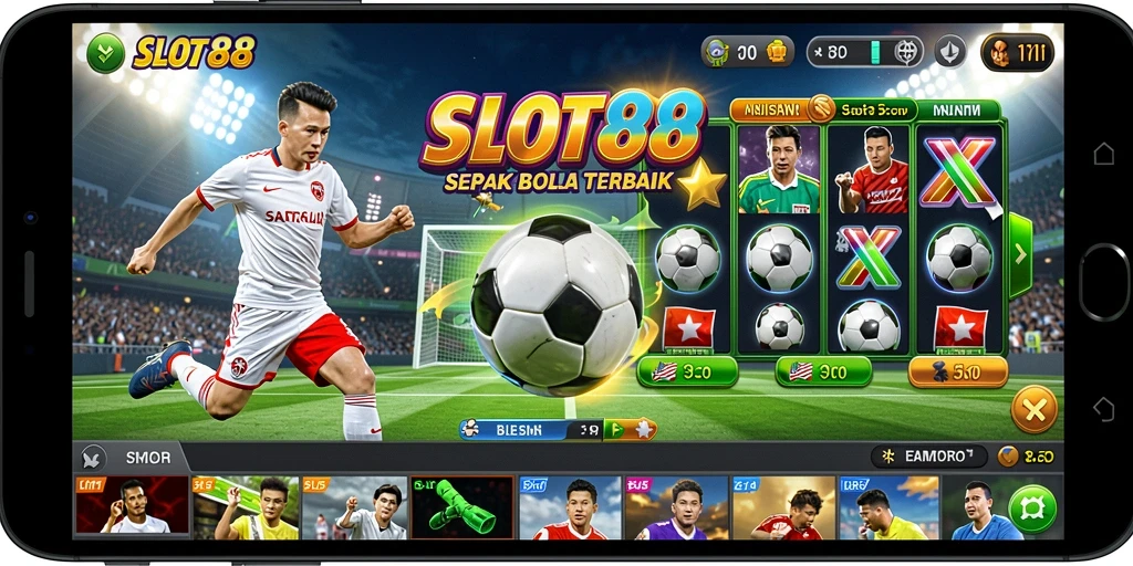 Gameplay menarik dari SLOT88 yang membawa atmosfer sepak bola.